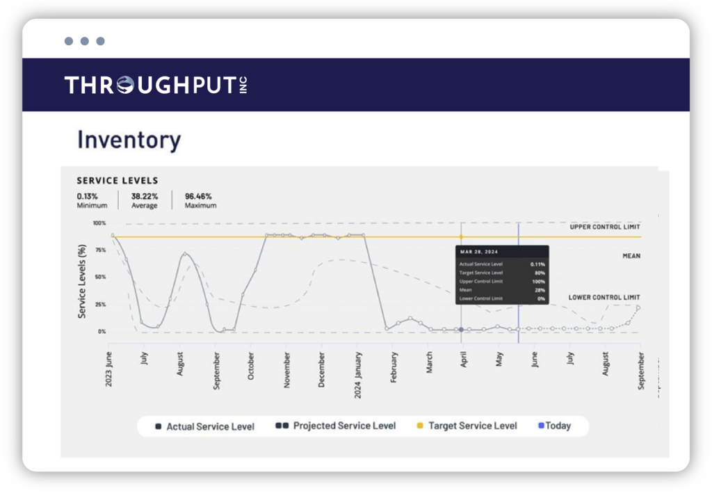 Service Level - Inventory Module - ThroughPut AI